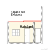 Façade sud existante extention de garage