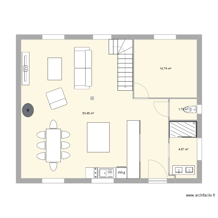 Futur Maison. Plan de 4 pièces et 70 m2