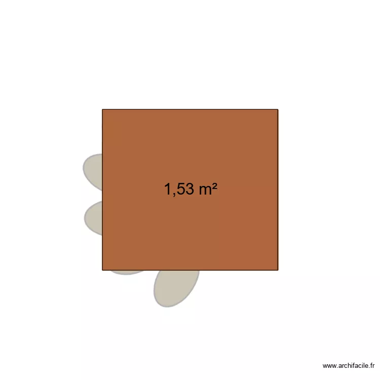 cabane. Plan de 1  et 2 m²
