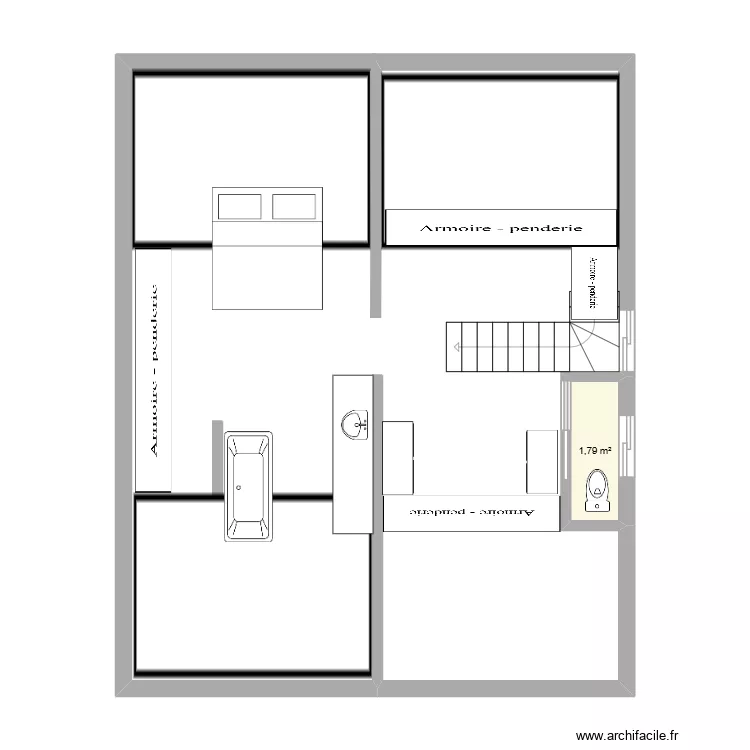 Maison Toulouse. Plan de 1  et 2 m²