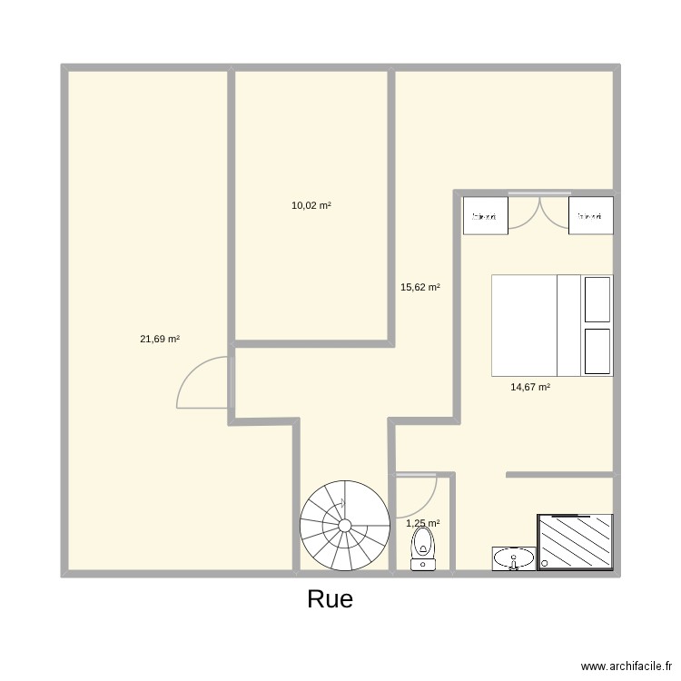 Essouira - Coursive new. Plan de 5 pièces et 63 m2