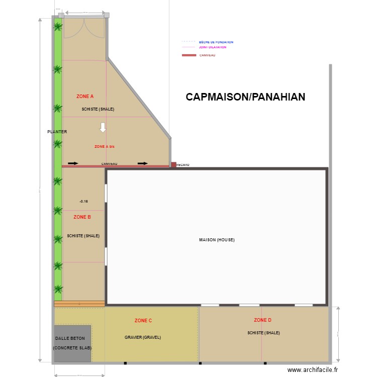 PANAJAN (projet). Plan de 5 pièces et 400 m2