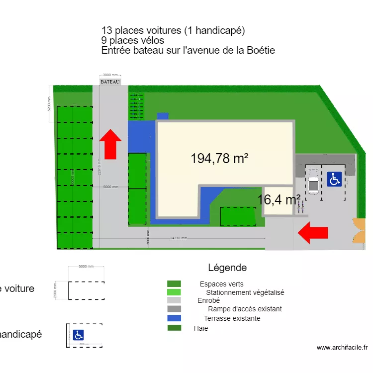 14 PLACES MAISON DE SANTE. Plan de 