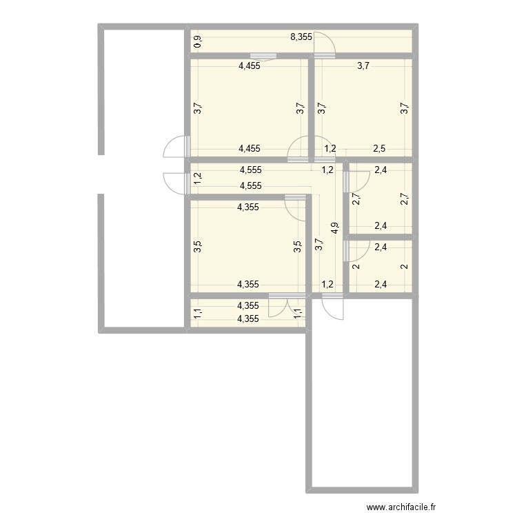 tercha00. Plan de 8 pièces et 80 m2