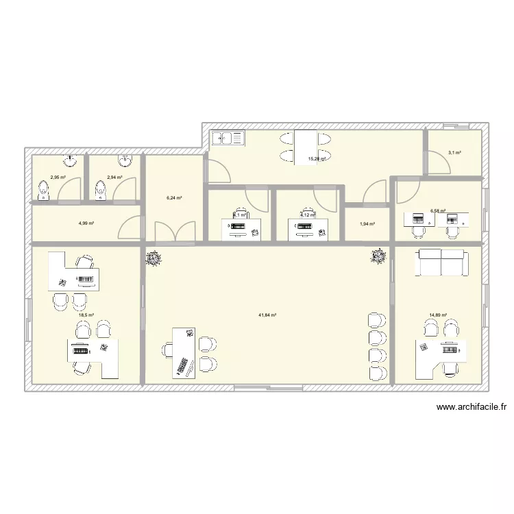 Agence EDG V2. Plan de 13  et 127 m²