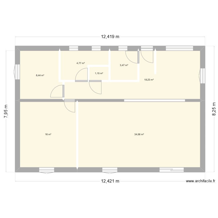 Maison BONNOEUVRE. Plan de 7 pièces et 87 m2