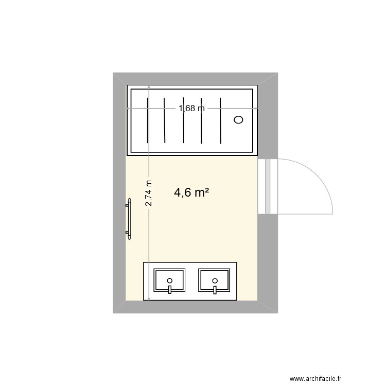 Armand. Plan de 1 pièce et 5 m2