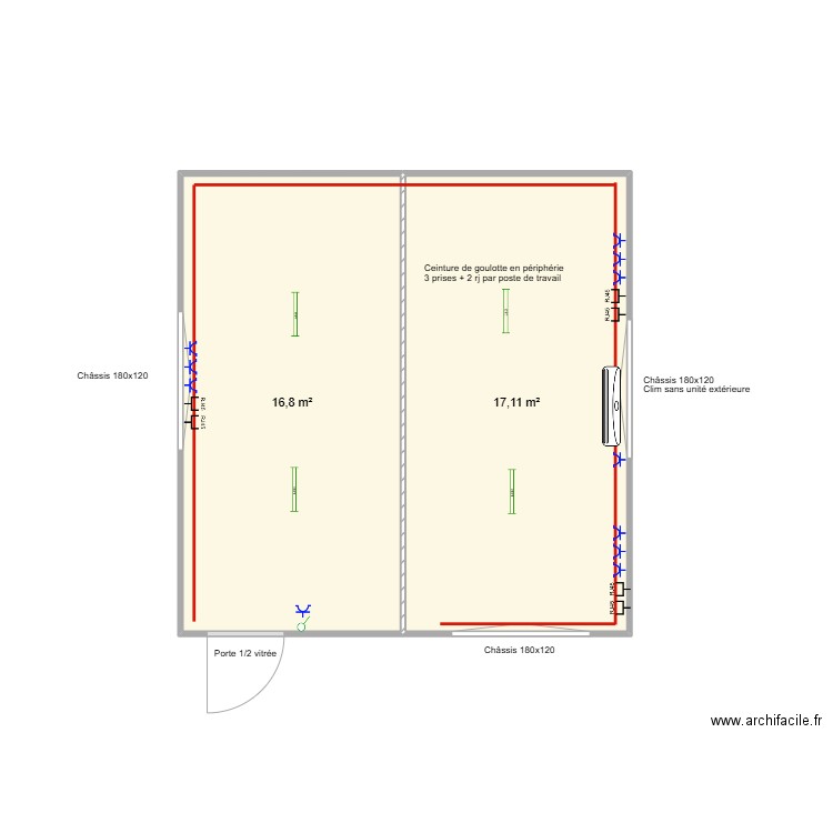 v1 Elysia. Plan de 2 pièces et 34 m2