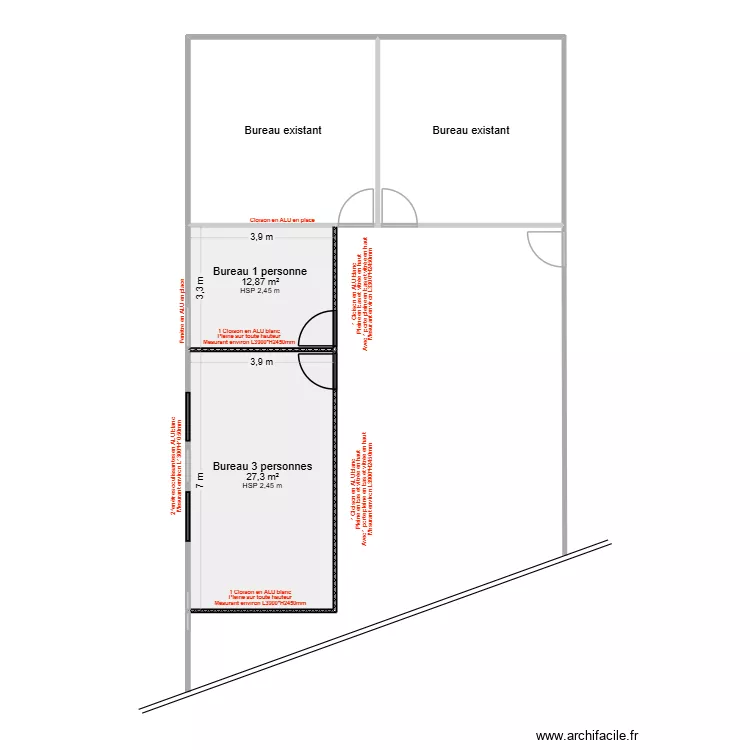 Cloison Regulus Bat 346. Plan de Cloison Regulus Bat 346. Plan de