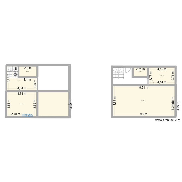 Epalinge. Plan de 7 pièces et 97 m2