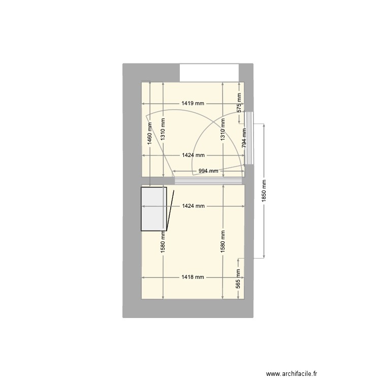 Local Electrique Solution 3. Plan de 2 pièces et 4 m2