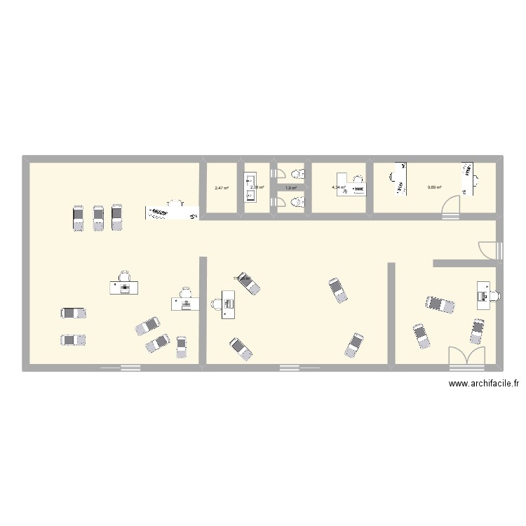 fiat. Plan de 6 pièces et 137 m2