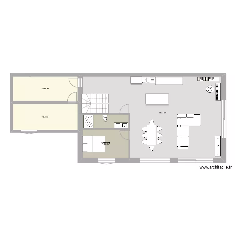 maison. Plan de 5  et 113 m²
