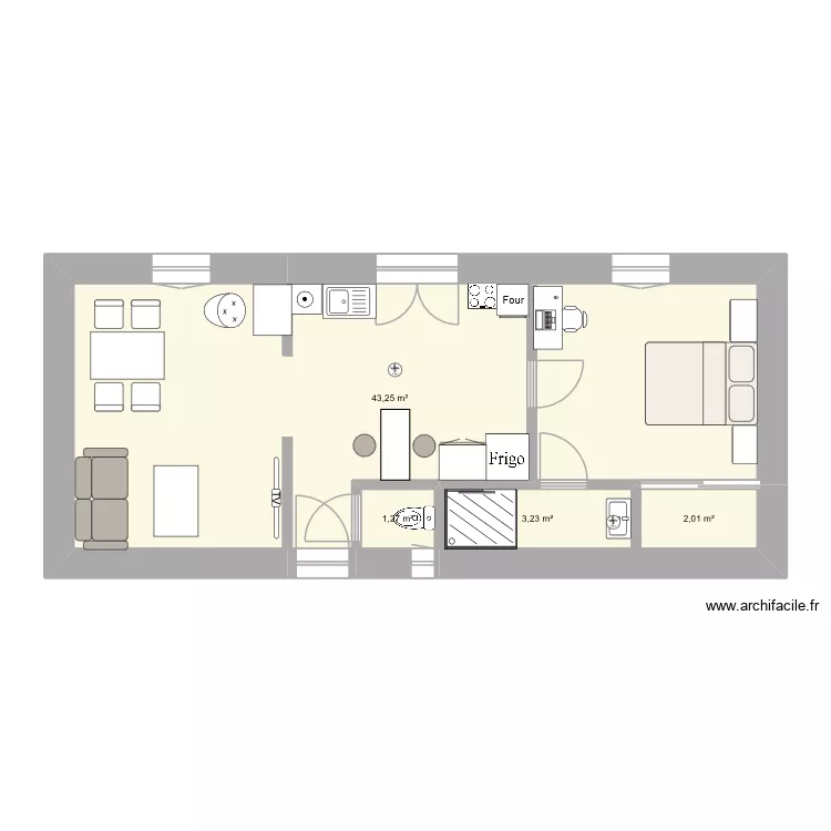 2TNE2 rafael EDM. Plan de 4 Pièces et 50 m²