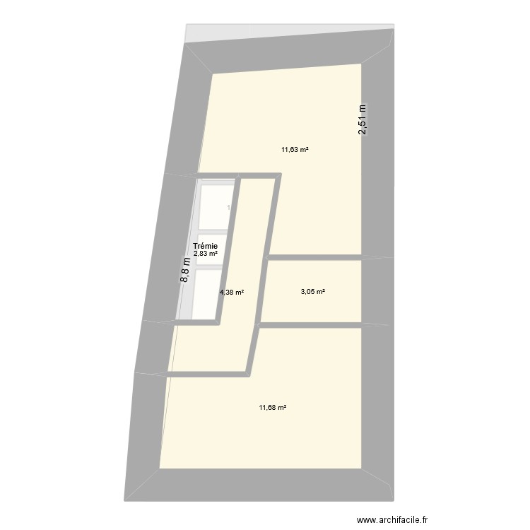 PEYRIAC mika. Plan de 11 pièces et 68 m2