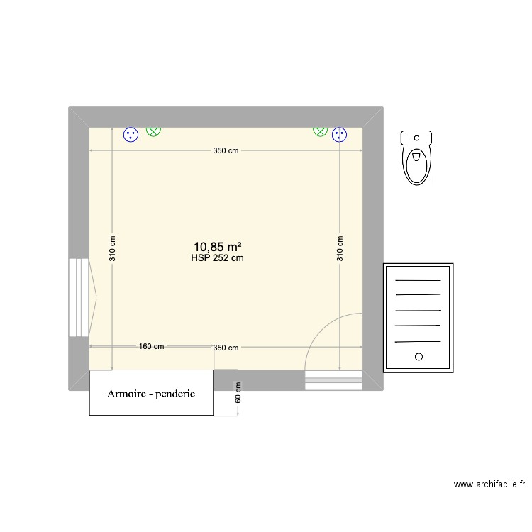 Labo maison . Plan de 1 pièce et 11 m2