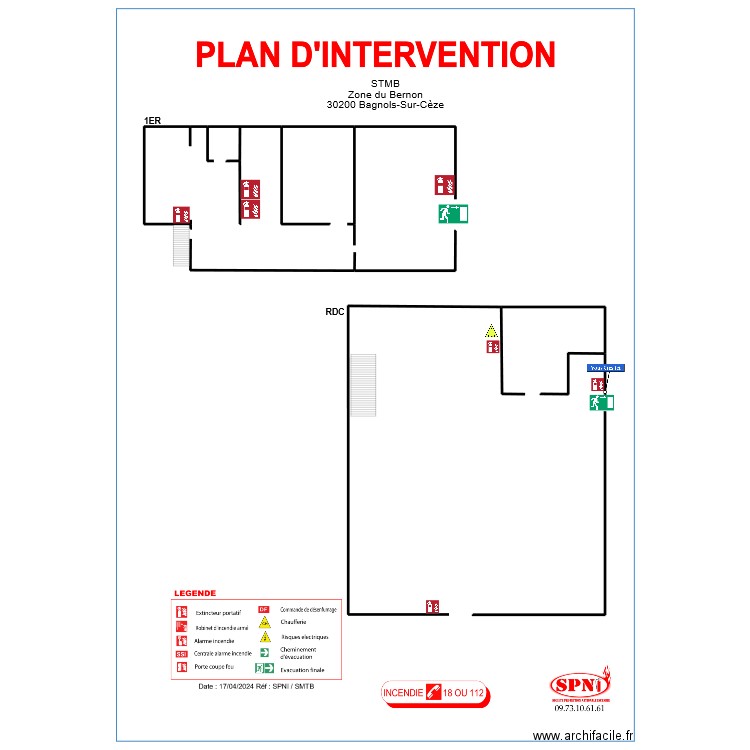 SMTB BAGNOLS-SUR-CÈZE INTER. Plan de 0 pièce et 0 m2