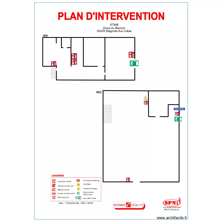 SMTB BAGNOLS-SUR-CÈZE INTER. Plan de SMTB BAGNOLS-SUR-CÈZE INTER. Plan de