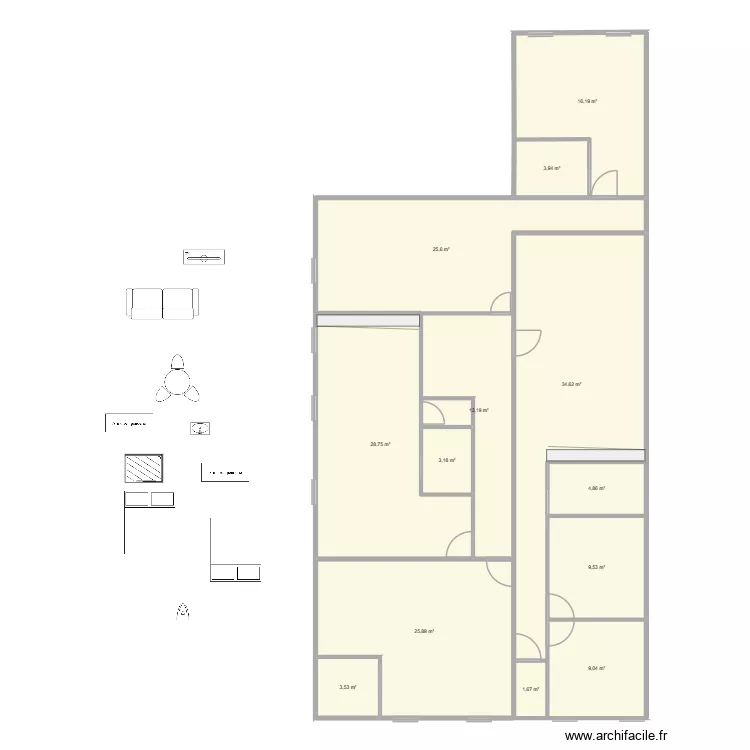 Immeuble etage 1 Valence d'agen. Plan de 13 et 180 m² Immeuble etage 1 Valence d'agen. Plan de 13 et 180 m²