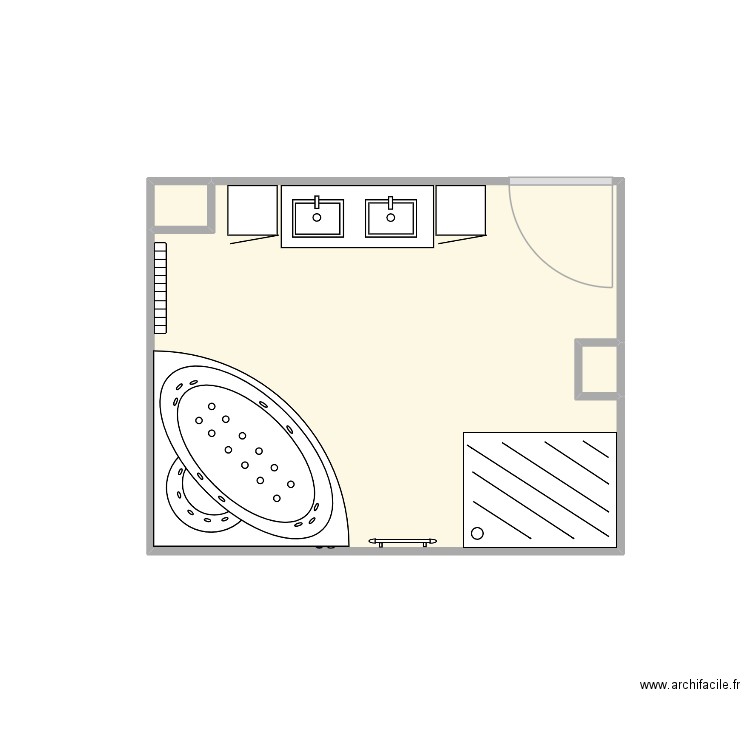 sdb Bas Eloyes. Plan de 3 pièces et 10 m2