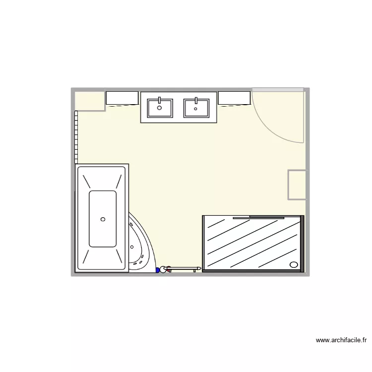 sdb Bas Eloyes. Plan de 3  et 10 m²