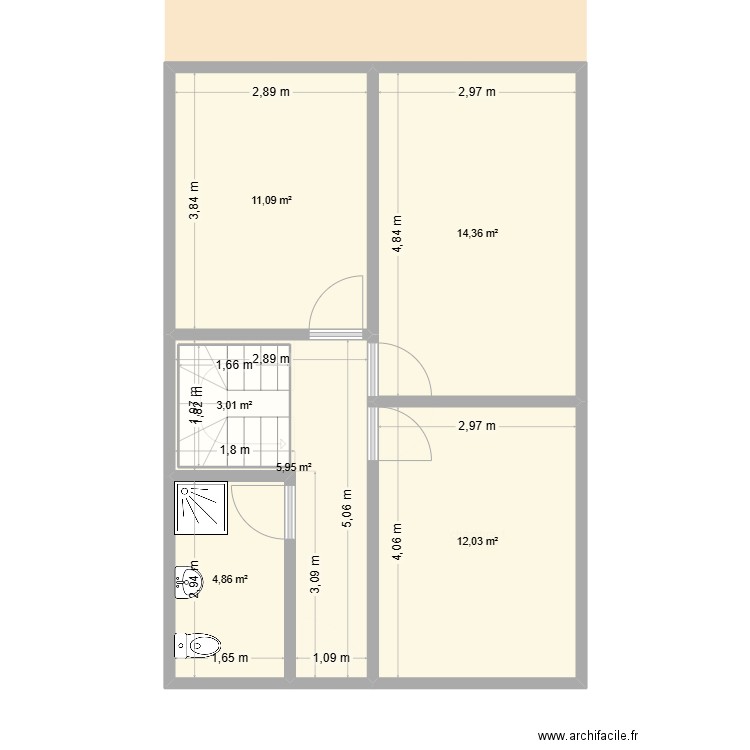 Villa TRano. Plan de 9 pièces et 107 m2