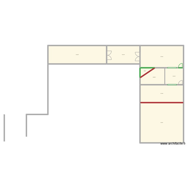 projet boutique. Plan de 8 pièces et 290 m2