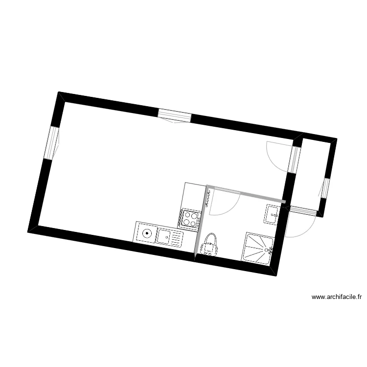 R+1 - Studio 2. Plan de 