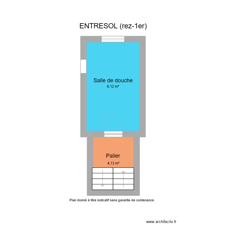 entresol Palais 47. Plan de 2 pièces et 13 m2