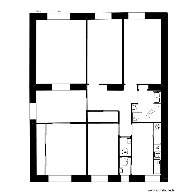 vernier. Plan de 1  et 20 m²