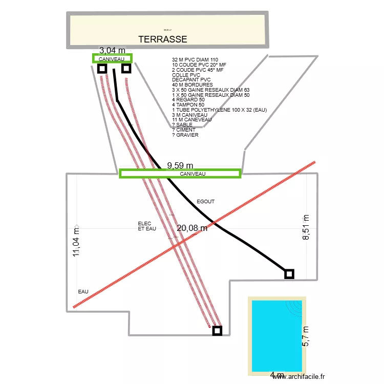 Parking BLR. Plan de 1  et 38 m²