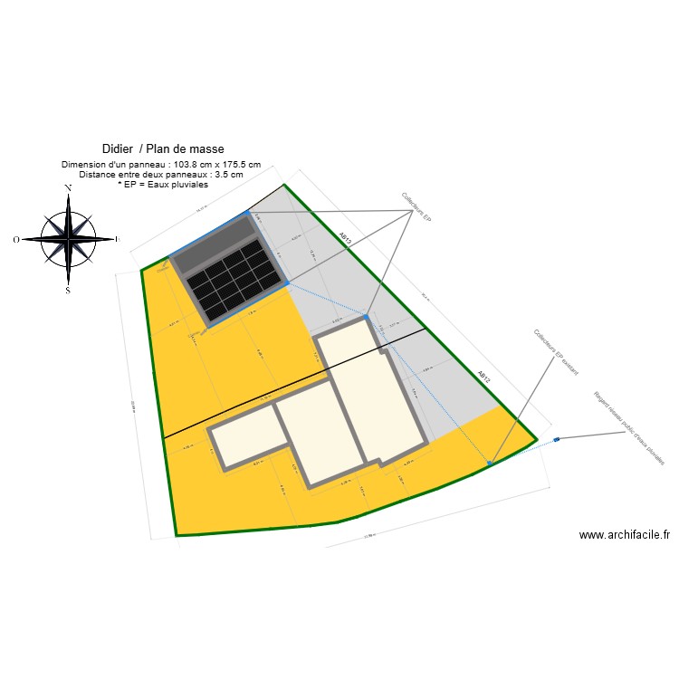Didier  plan de masse. Plan de 4 pièces et 162 m2