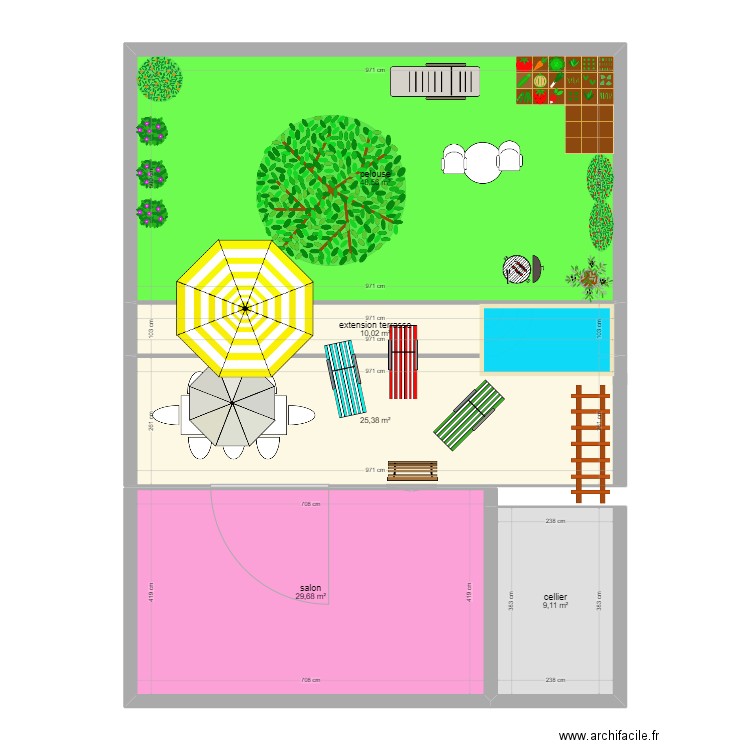 jardin. Plan de 0 pièce et 0 m2