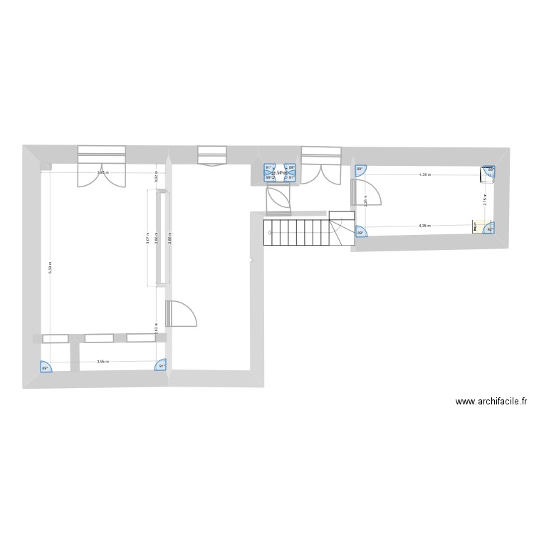 RDC VERO 6 RMF_2. Plan de 4 pièces et 36 m2