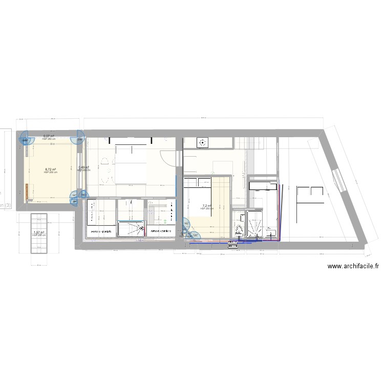 PLAN BLAISE BAS MALIK 11'. Plan de 12 pièces et 80 m2