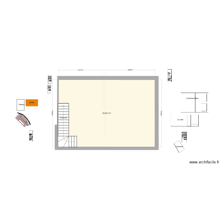 PROJET Grenier. Plan de 0 pièce et 0 m2