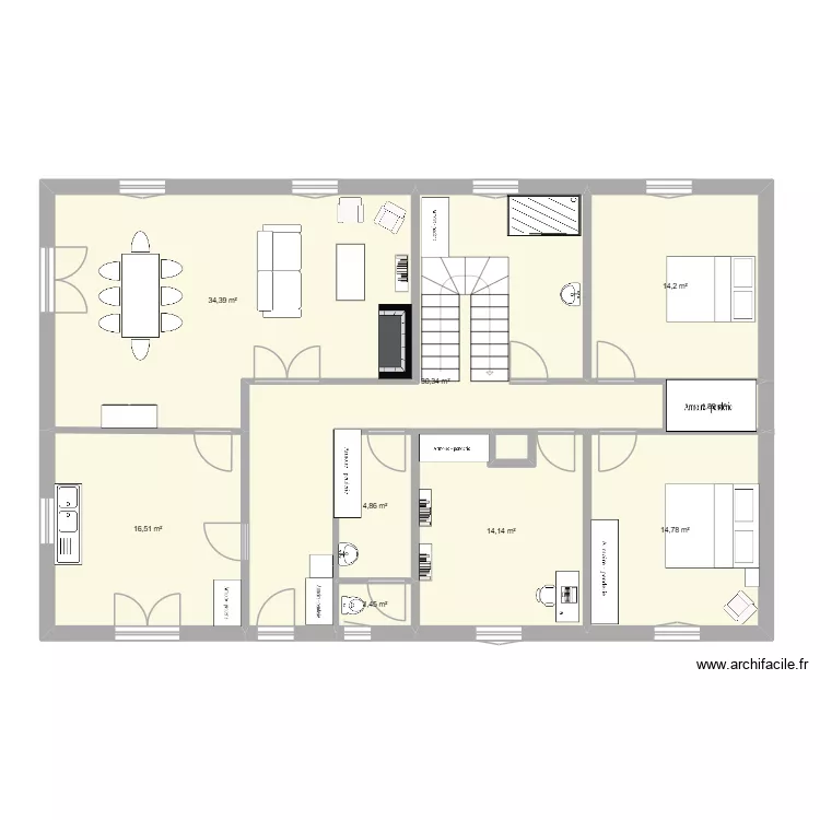 Rez de Chauss&eacute;e. Plan de 9  et 133 m²