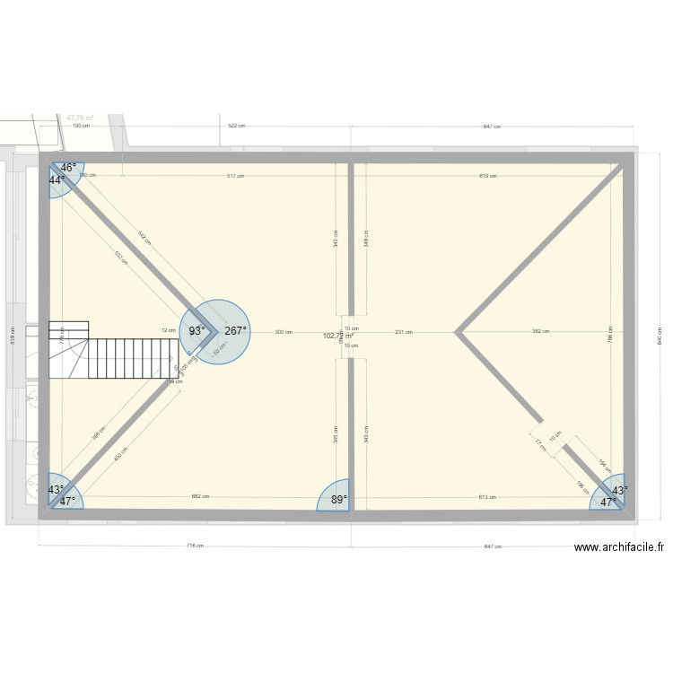 PLAN comble existant2. Plan de 19 pièces et 260 m2