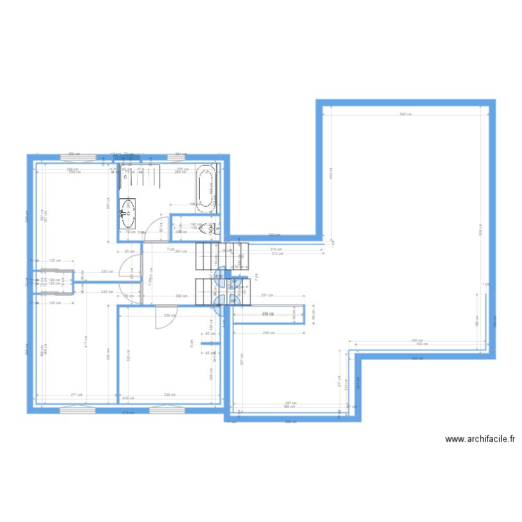 Modifs maison Doune V2. Plan de 9 pièces et 117 m2