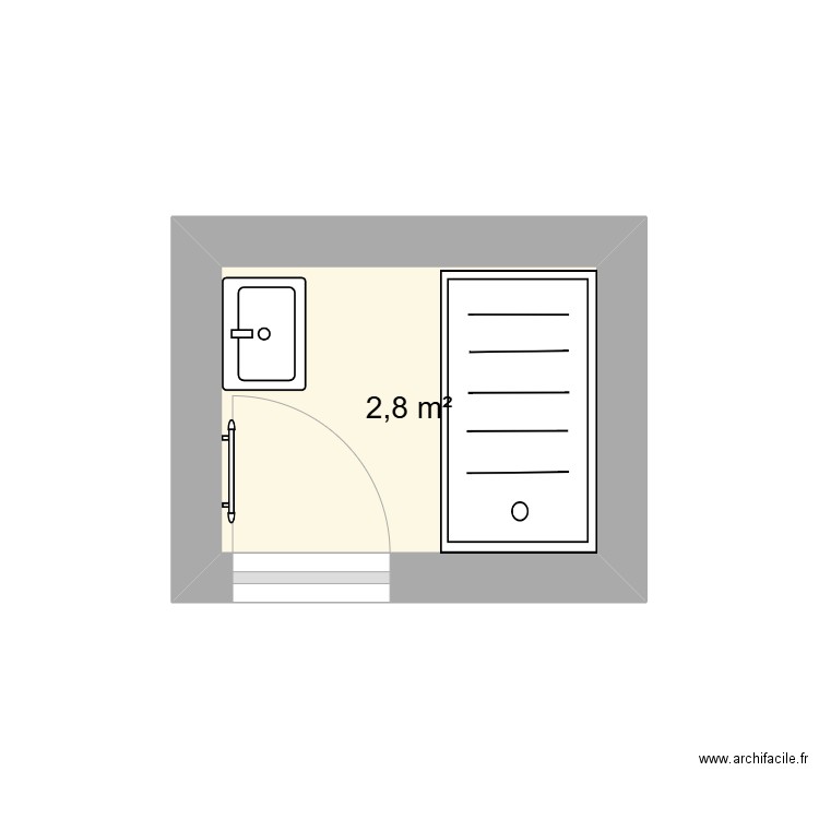 GRENIER SDB. Plan de 1 pièce et 3 m2