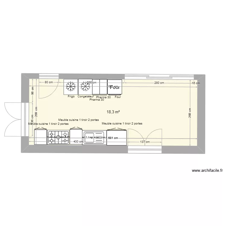 Dimension cuisine. Plan de Dimension cuisine. Plan de