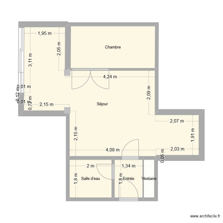 T2 LA GRANDE MOTTE. Plan de 5 pièces et 43 m2