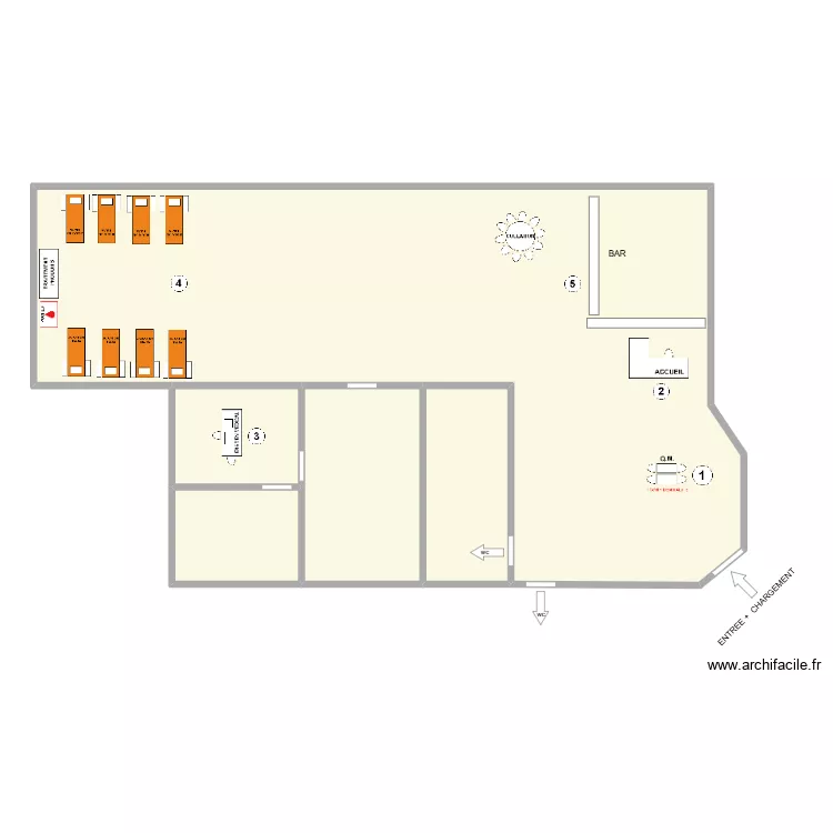 Courcelles Salle Andre Beguin. Plan de 