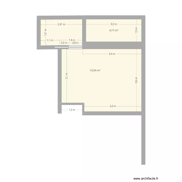 Etage fedi. Plan de 4  et 59 m²