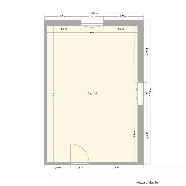ITS. Plan de 1  et 24 m²