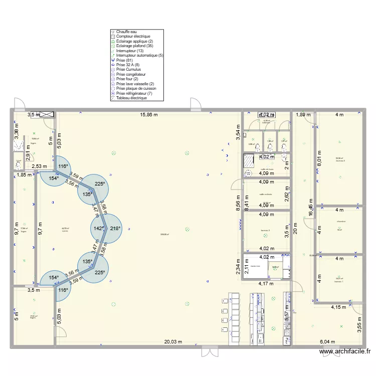 projet salle avec ele. Plan de 