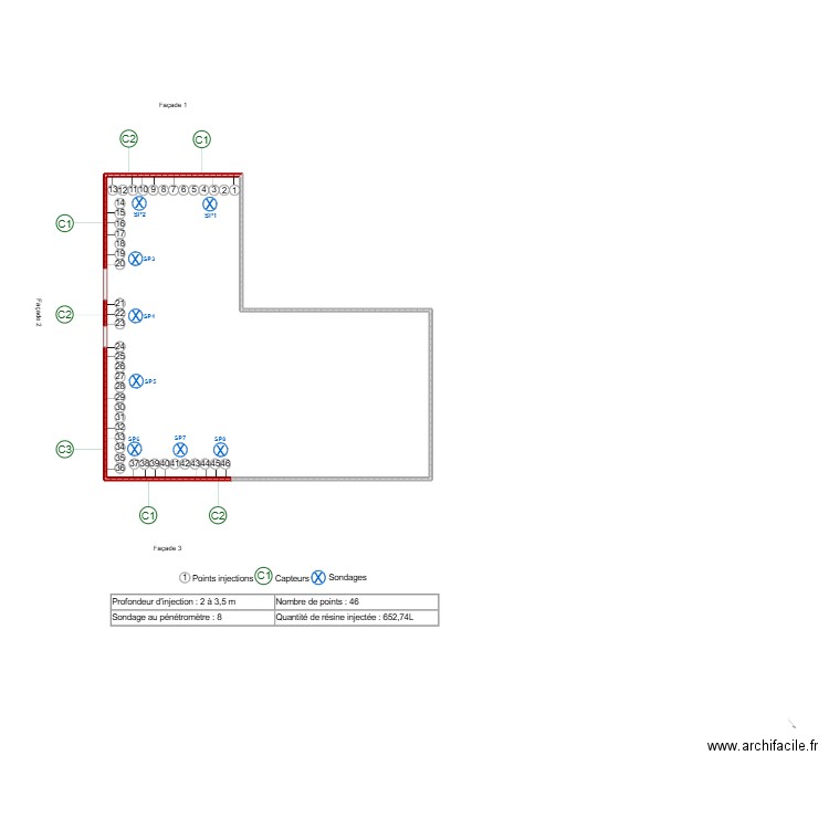 Larçon. Plan de 1 pièce et 63 m2