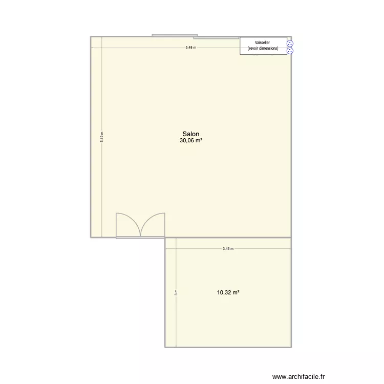 Maison Yvremon. Plan de 2  et 40 m²