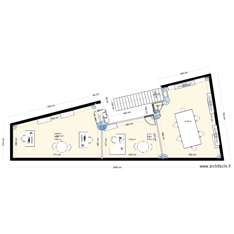 Plan bureau 3 V2. Plan de 0 pièce et 0 m2