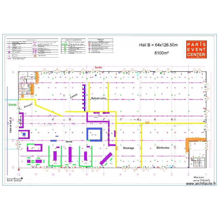 Paris Event Center. Plan de 